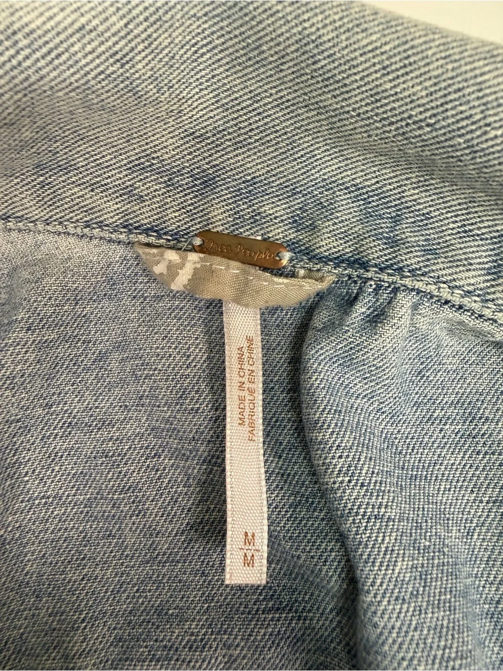 Free People Faded Light Blue Denim Jacket - Picture 6 of 10
